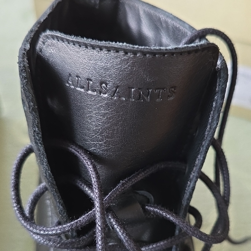 All Saints Black Leather Boots
